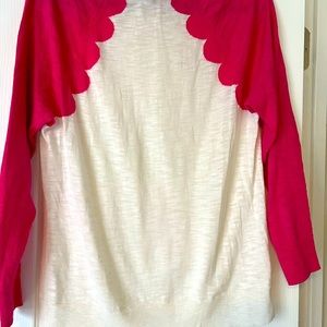 Raspberry and cream JCrew sweater